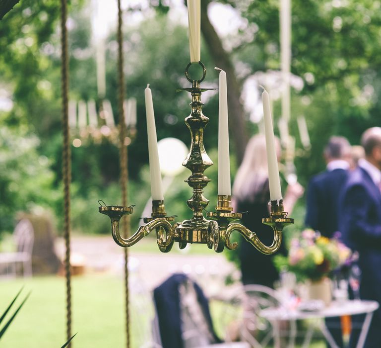 Chandeliers In Trees For Wedding Decor