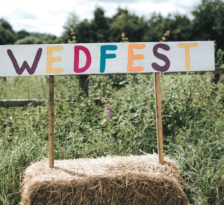 Colourful Wedfest Wedding Sign