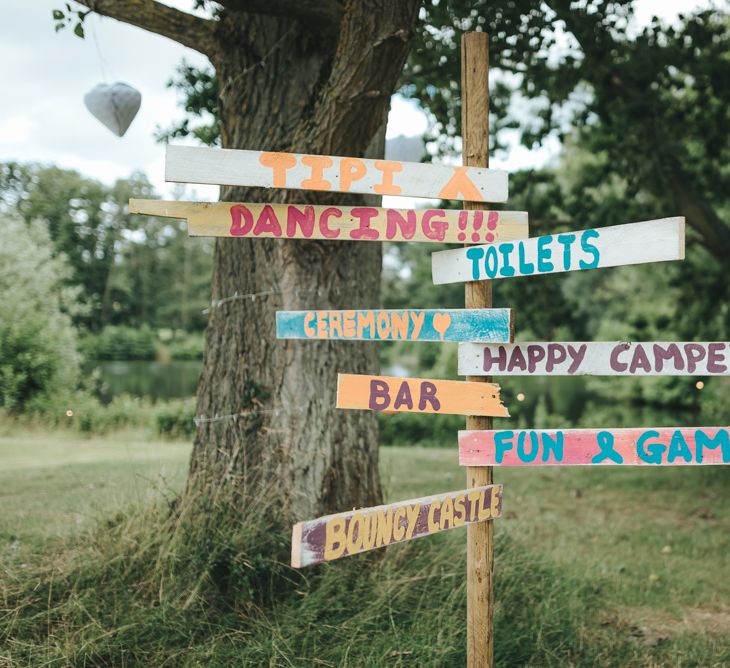 Colourful Rustic Wedding Sign