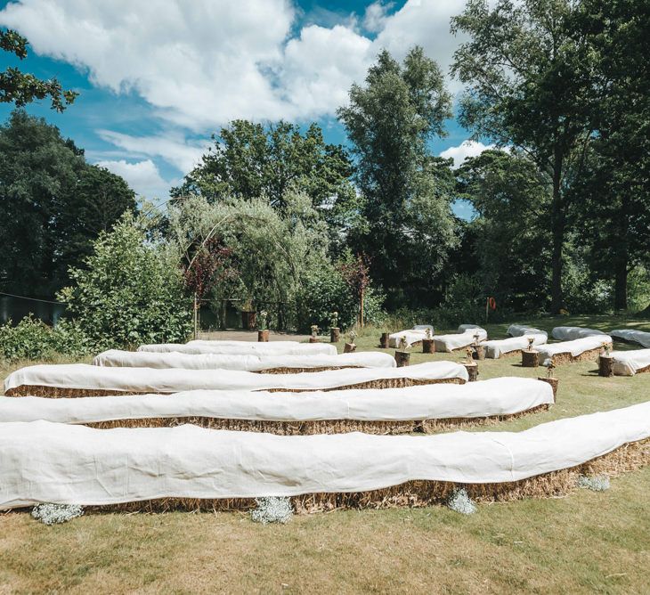 Outdoor Ceremony | Hay Bale Seating