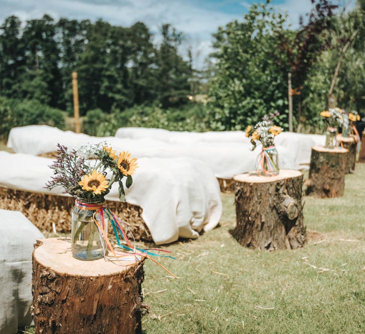 Wooden Tree Stump Aisle Decor