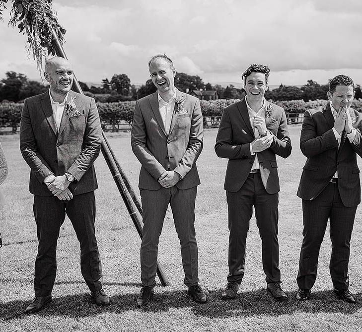 Groomsmen in Reiss Suits