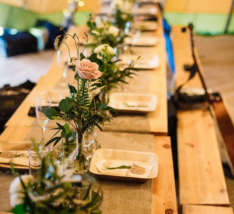 Wooden Trestle Tables | Rustic Wedding Decor