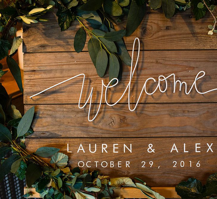 Welcome Sign | Autumn Rustic Wedding at Curradine Barns | Jo Hastings Photography