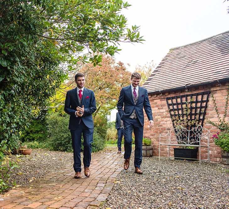 Groomsmen in Peter Posh Suit | Autumn Rustic Wedding at Curradine Barns | Jo Hastings Photography