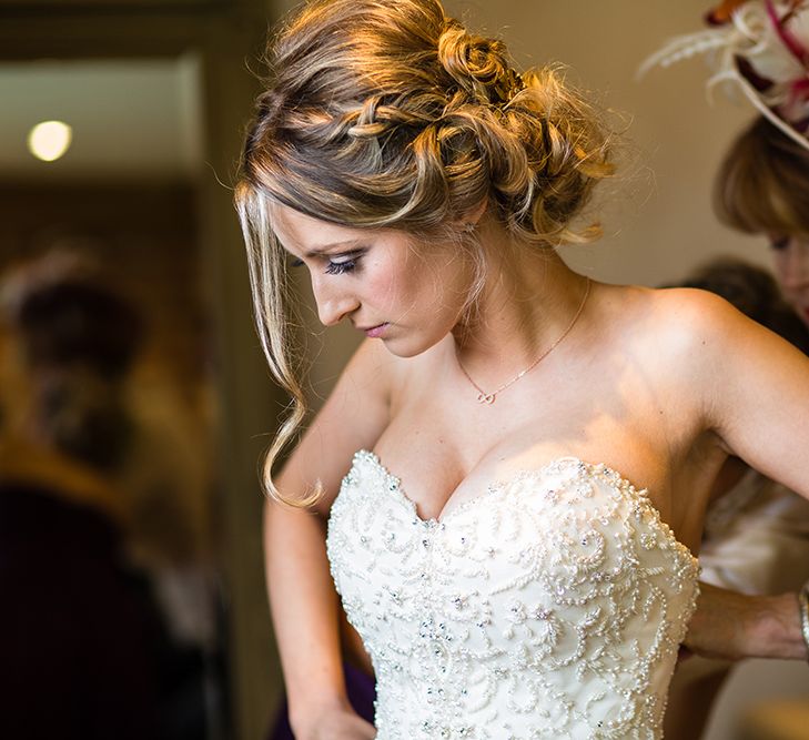 Bride in Sottero & Midgely Emsley Gown | Autumn Rustic Wedding at Curradine Barns | Jo Hastings Photography