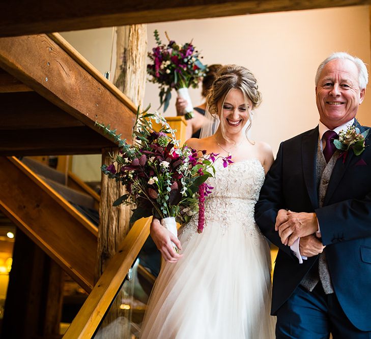 Bride in Sottero & Midgely Emsley Gown | Autumn Rustic Wedding at Curradine Barns | Jo Hastings Photography