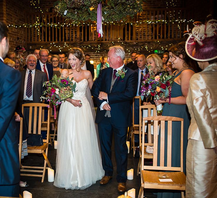 Wedding Ceremony | Bride in Sottero & Midgely Emsley Gown | Groom in Peter Posh Suit | Autumn Rustic Wedding at Curradine Barns | Jo Hastings Photography