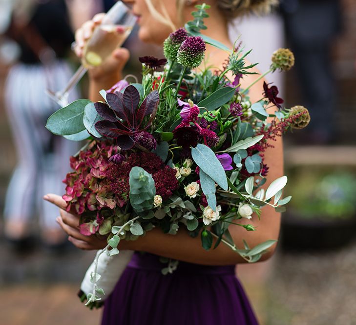 Bright Bridal Bouquet | Autumn Rustic Wedding at Curradine Barns | Jo Hastings Photography