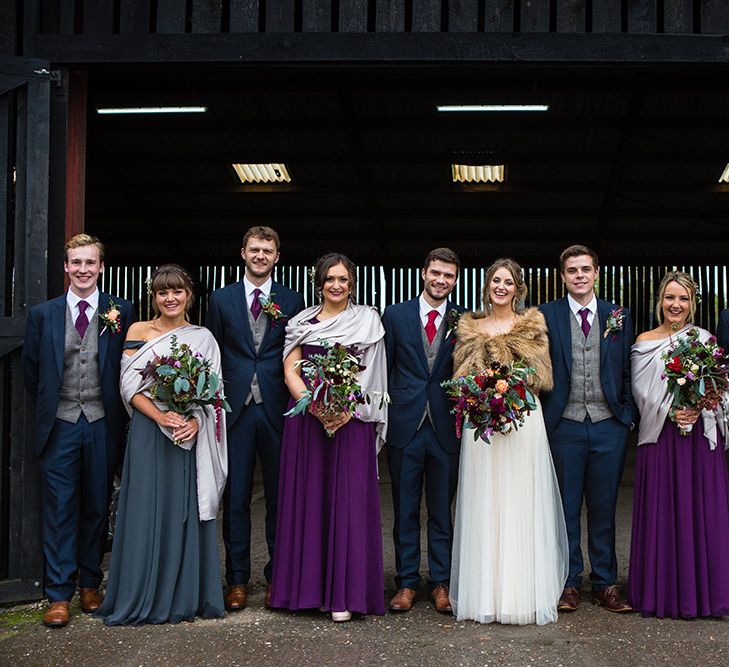 Wedding Party | Autumn Rustic Wedding at Curradine Barns | Jo Hastings Photography