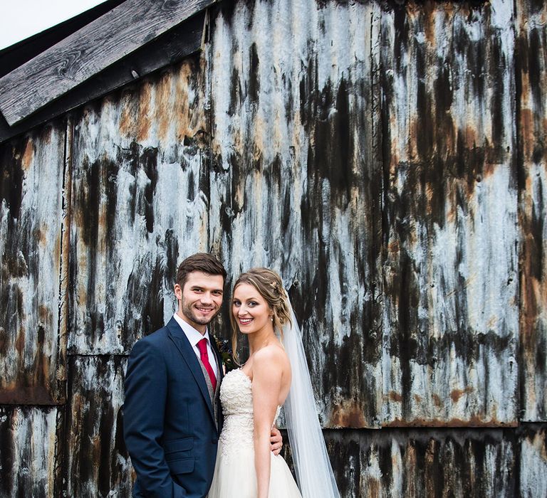 Bride in Sottero & Midgely Emsley Gown | Groom in Peter Posh Suit | Autumn Rustic Wedding at Curradine Barns | Jo Hastings Photography