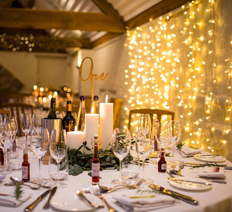 Fairy Light Curtain | Autumn Rustic Wedding at Curradine Barns | Jo Hastings Photography