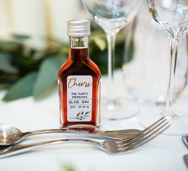 Sloe Gin Wedding Favour | Autumn Rustic Wedding at Curradine Barns | Jo Hastings Photography