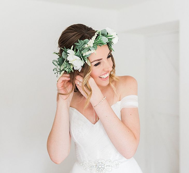 Bride in Heaton Wtoo by Watters Gown | Marble, Copper & Greenery Wedding at Cripps Barn Cotswolds | Summer Lily Studio Photography