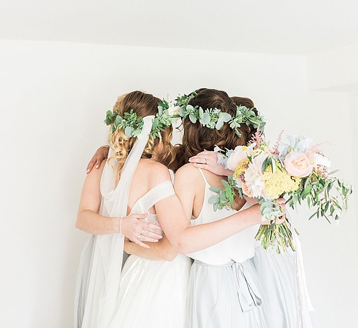 Bride in Wtoo by Watters Gown | Bridesmaids in Separates | Marble, Copper & Greenery Wedding at Cripps Barn Cotswolds | Summer Lily Studio Photography