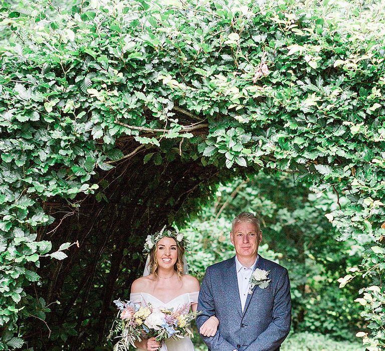 Bridal Entrance in Heaton Wtoo by Watters Gown | Marble, Copper & Greenery Wedding at Cripps Barn Cotswolds | Summer Lily Studio Photography