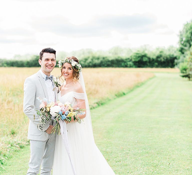 Bride in Heaton Wtoo by Watters Gown | Groom in ASOS Suit | Marble, Copper & Greenery Wedding at Cripps Barn Cotswolds | Summer Lily Studio Photography