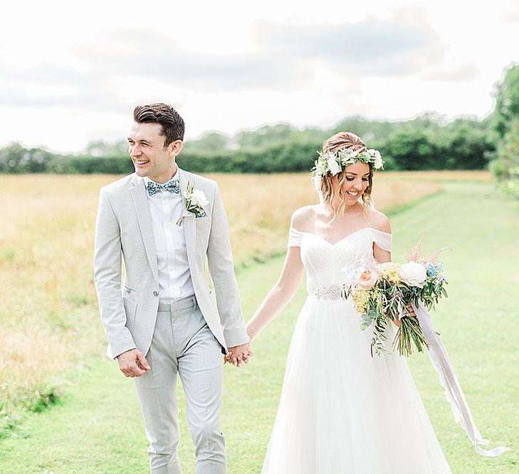 Bride in Heaton Wtoo by Watters Gown | Groom in ASOS Suit | Marble, Copper & Greenery Wedding at Cripps Barn Cotswolds | Summer Lily Studio Photography