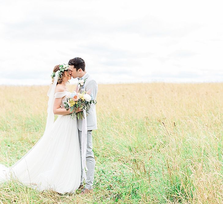 Bride in Heaton Wtoo by Watters Gown | Groom in ASOS Suit | Marble, Copper & Greenery Wedding at Cripps Barn Cotswolds | Summer Lily Studio Photography