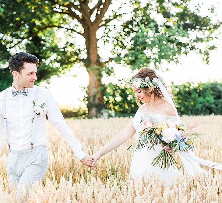 Bride in Heaton Wtoo by Watters Gown | Groom in ASOS Suit | Marble, Copper & Greenery Wedding at Cripps Barn Cotswolds | Summer Lily Studio Photography