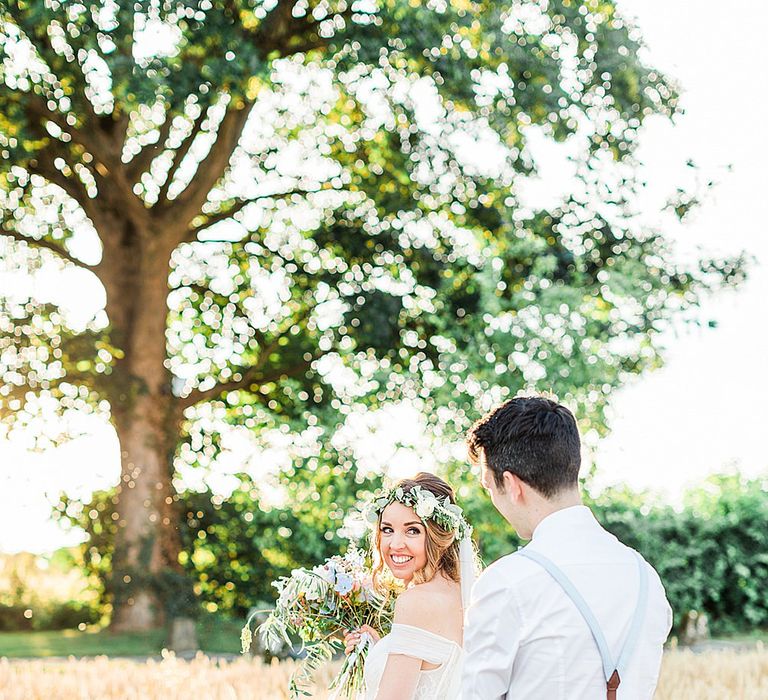 Bride in Heaton Wtoo by Watters Gown | Groom in ASOS Suit | Marble, Copper & Greenery Wedding at Cripps Barn Cotswolds | Summer Lily Studio Photography