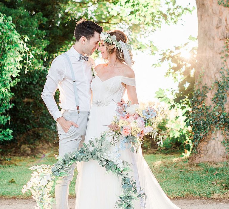 Bride in Heaton Wtoo by Watters Gown | Groom in ASOS Suit | Marble, Copper & Greenery Wedding at Cripps Barn Cotswolds | Summer Lily Studio Photography