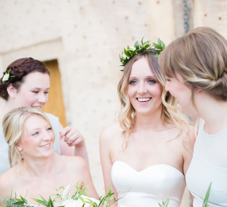 Bride & Bridesmaids | Intimate Outdoor Destination Wedding at Kinsterna Hotel & Spa in Greece | Cecelina Photography