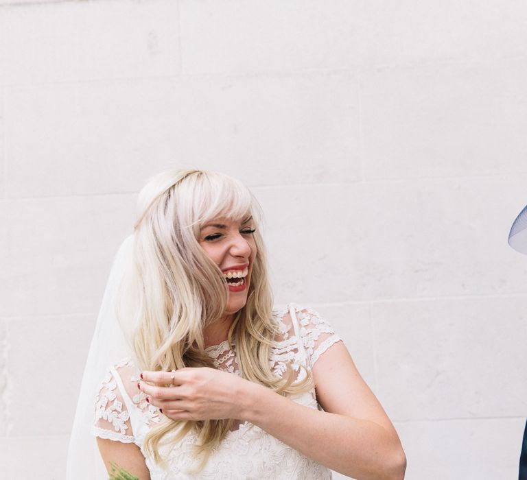 Bride in Alice Temperley Bluebell Gown | Stylish London Wedding | Eclection Photography