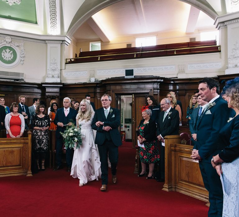 Wedding Ceremony | Bride in Alice Temperley Bluebell Gown | Groom in Reiss Suit | Stylish London Wedding | Eclection Photography