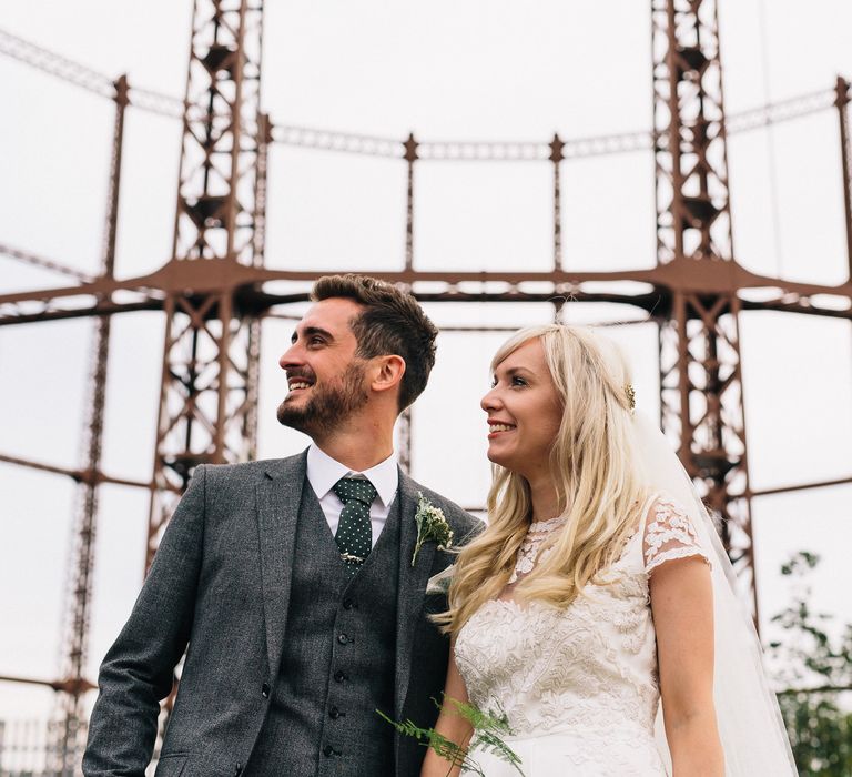 Bride in Alice Temperley Bluebell Gown | Groom in Reiss Suit | Stylish London Wedding | Eclection Photography