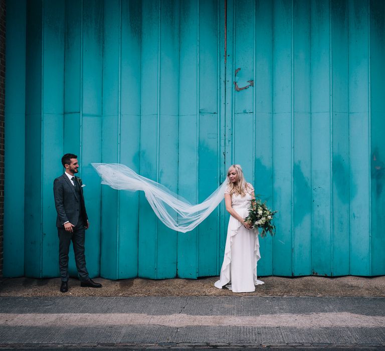 Bride in Alice Temperley Bluebell Gown | Groom in Reiss Suit | Stylish London Wedding | Eclection Photography