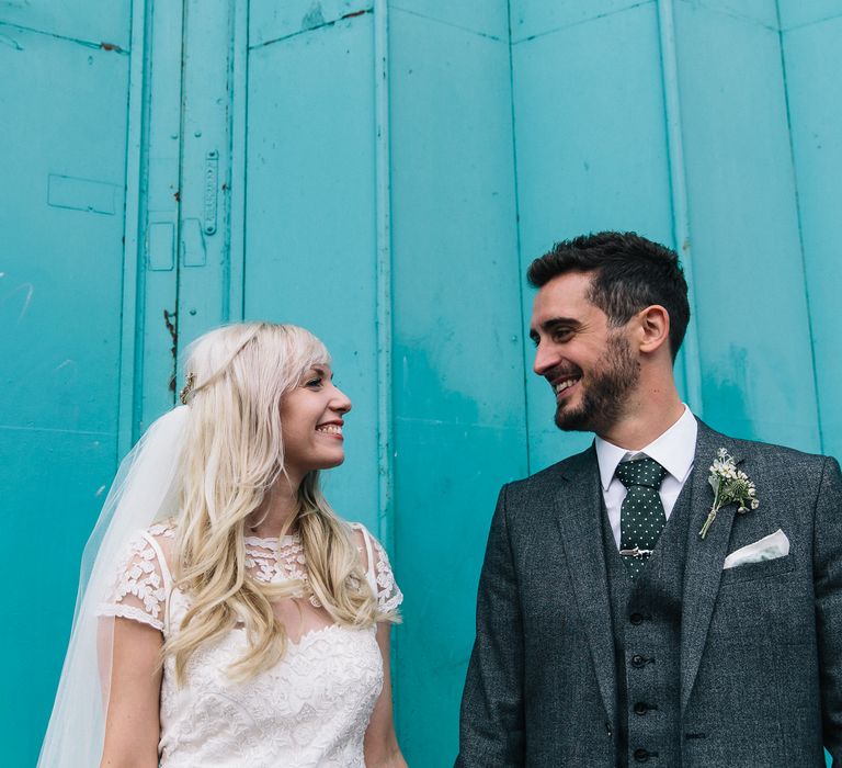 Bride in Alice Temperley Bluebell Gown | Groom in Reiss Suit | Stylish London Wedding | Eclection Photography