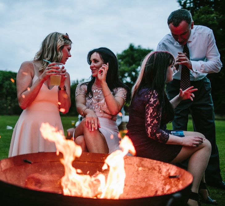 Fire Pit At Tipi Wedding