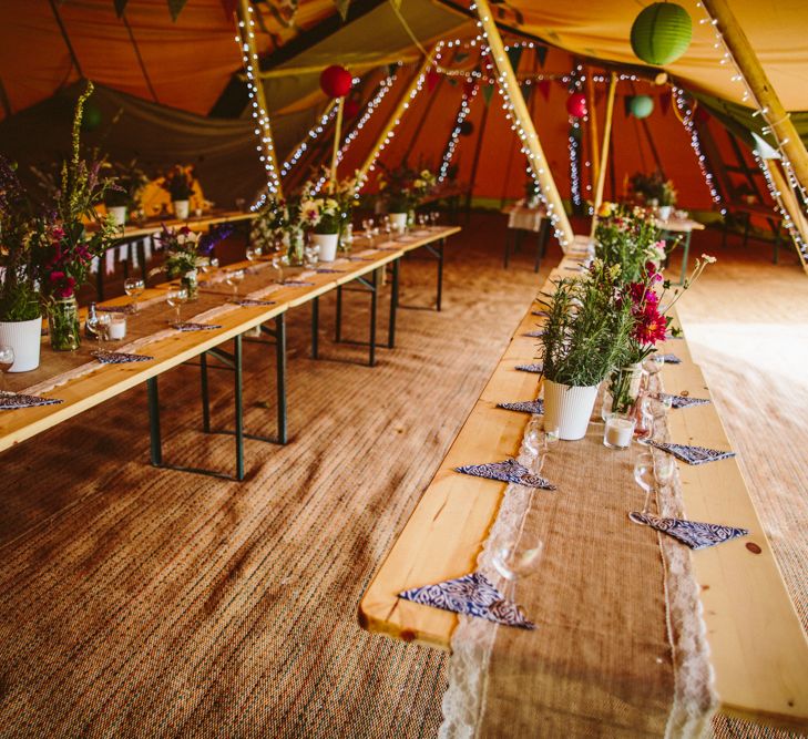 Outdoor Tipi Wedding With Rustic Decor