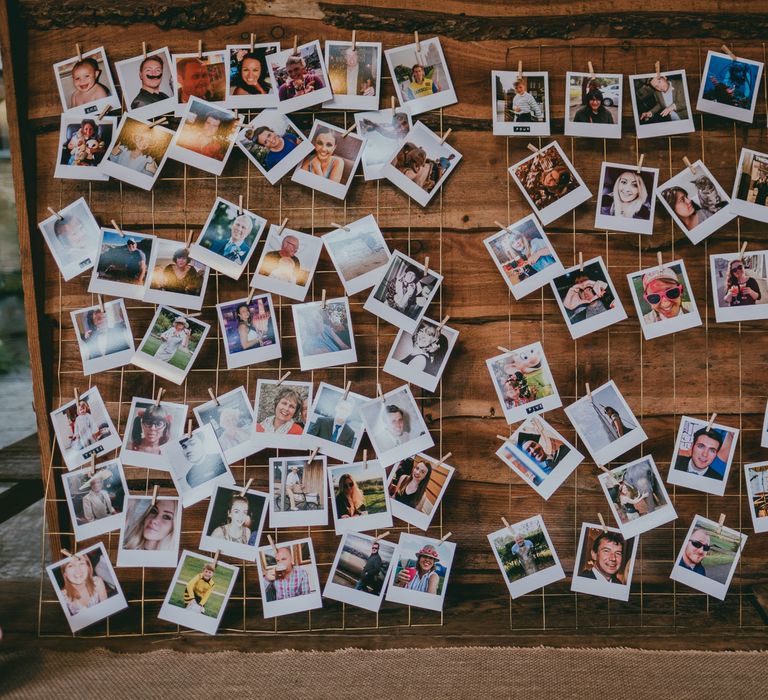 Polaroid Picture Table Plan | Rustic Barn Pink Summer Wedding at Nancarrow Farm in Cornwall | Ross Talling Photography