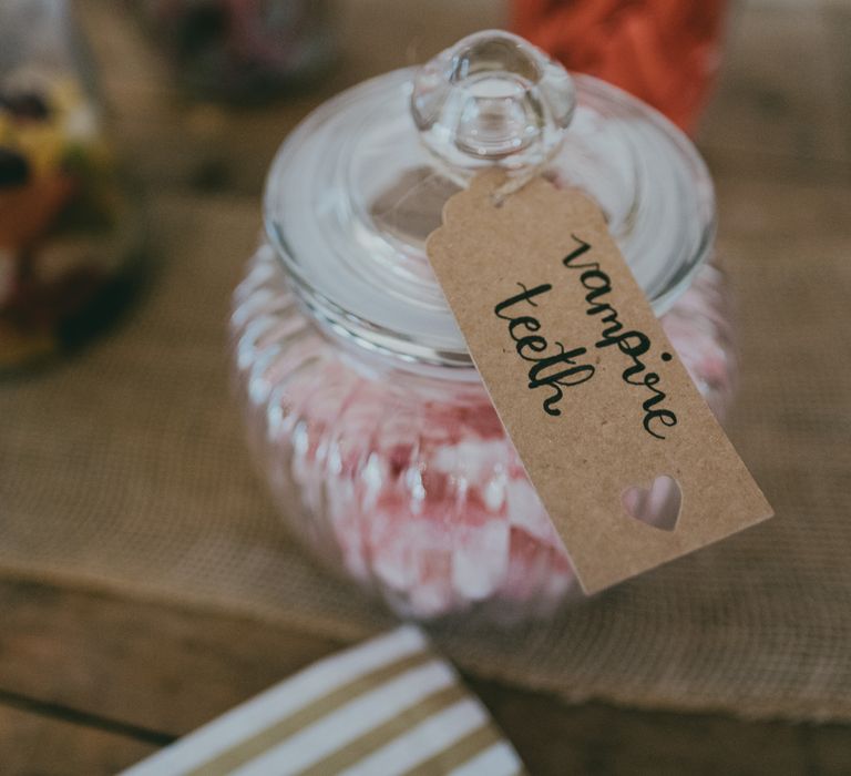 Sweet Table | Bride in Anna Campbell Gown from Coco & Kate Boutique | Groom in Next Wool Suit | Rustic Barn Pink Summer Wedding at Nancarrow Farm in Cornwall | Ross Talling Photography