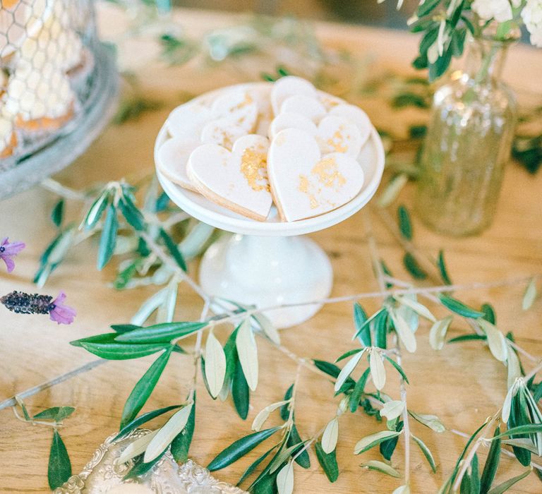 Epic Dessert Table For Wedding With Lots Of Foliage