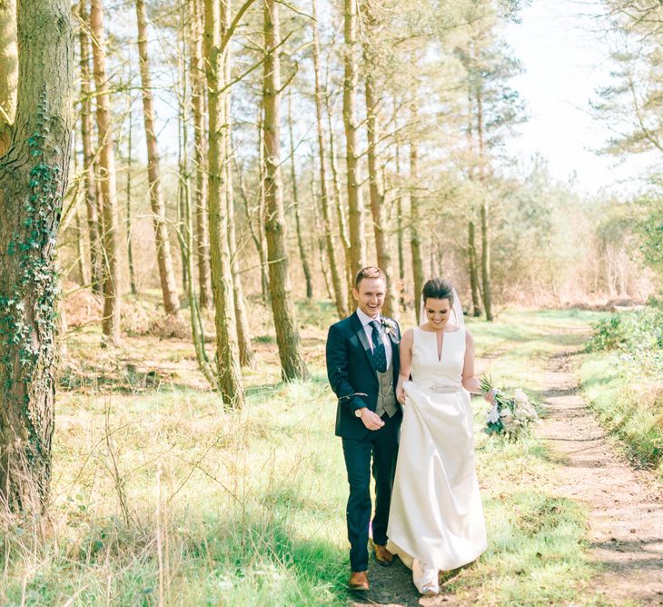 Jesus Peiro Wedding Dress With Pockets And Bridesmaids In Sky Blue Multiway Dresses At Healey Barn Northumberland With Images By Sarah Jane Ethan