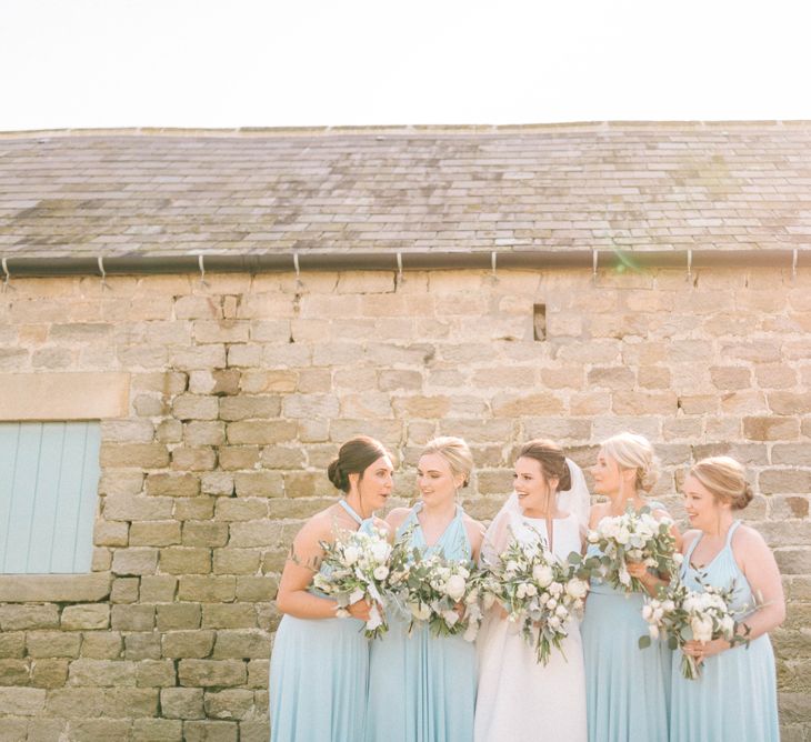 Bridesmaids In Blue Multiway Dresses