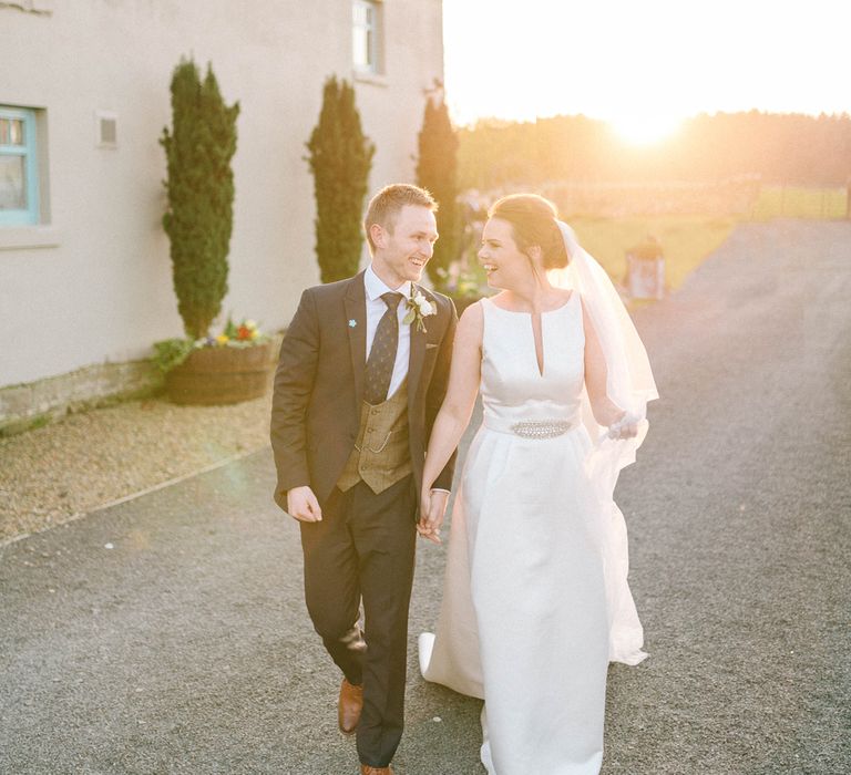 Jesus Peiro Wedding Dress With Pockets And Bridesmaids In Sky Blue Multiway Dresses At Healey Barn Northumberland With Images By Sarah Jane Ethan