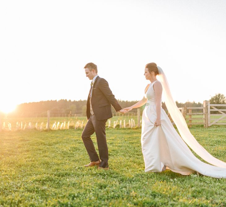 Jesus Peiro Wedding Dress With Pockets And Bridesmaids In Sky Blue Multiway Dresses At Healey Barn Northumberland With Images By Sarah Jane Ethan