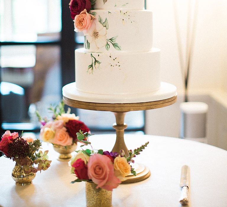 Hand Panted Wedding Cake by Curtis & Co Cakes | Paperknots Wedding Stationery | Jacob & Pauline Photography | Pretty in White Films