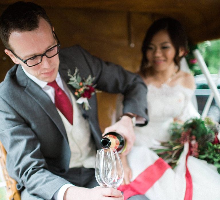 Horse & Carriage | Bride in Renee L. Collections Gown | Groom in Moss Bros Traditional Suit | Jacob & Pauline Photography | Pretty in White Films