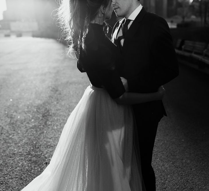 Intimate Elopement In New York City With Bride In Black Sweater And Blue Tulle Skirt And A Ponytail With Images From Forester Fotografos