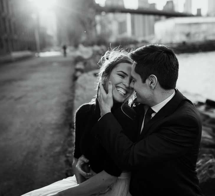 Intimate Elopement In New York City With Bride In Black Sweater And Blue Tulle Skirt And A Ponytail With Images From Forester Fotografos