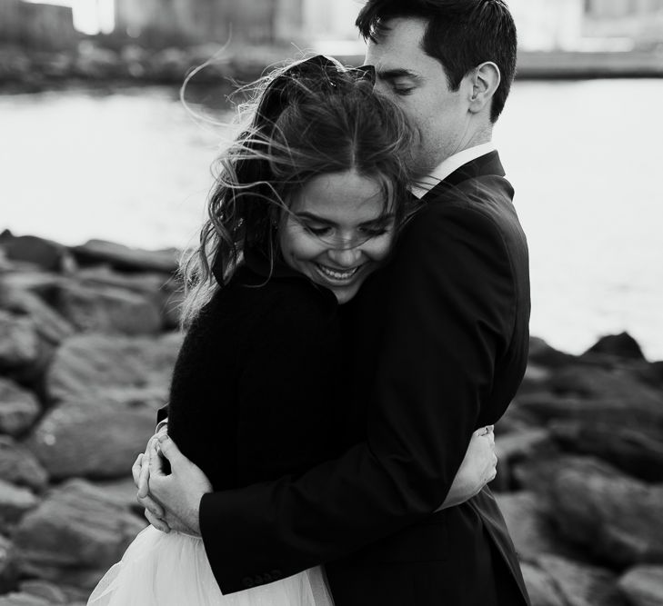 Intimate Elopement In New York City With Bride In Black Sweater And Blue Tulle Skirt And A Ponytail With Images From Forester Fotografos