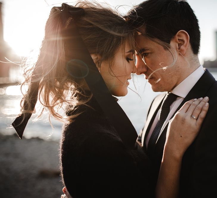 Intimate Elopement In New York City With Bride In Black Sweater And Blue Tulle Skirt And A Ponytail With Images From Forester Fotografos