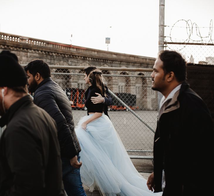 Intimate Elopement In New York City With Bride In Black Sweater And Blue Tulle Skirt And A Ponytail With Images From Forester Fotografos