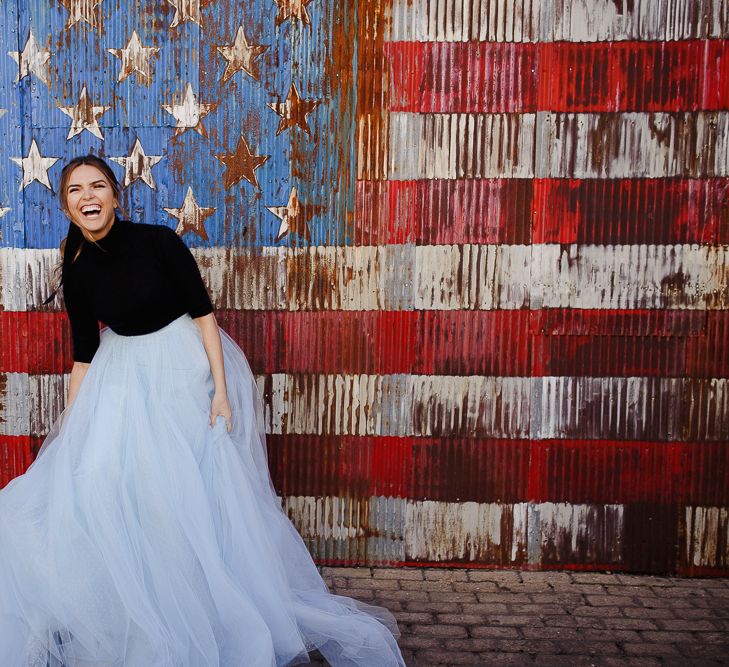 Intimate Elopement In New York City With Bride In Black Sweater And Blue Tulle Skirt And A Ponytail With Images From Forester Fotografos