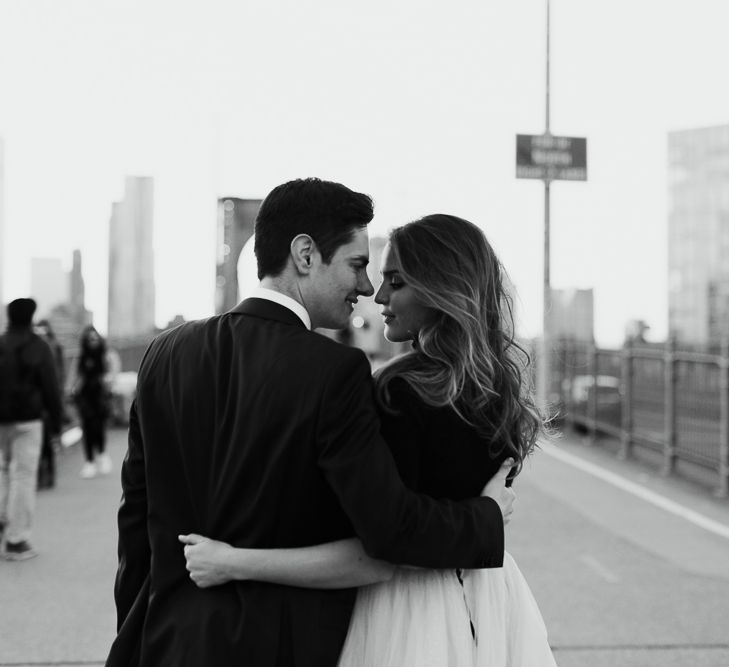 Intimate Elopement In New York City With Bride In Black Sweater And Blue Tulle Skirt And A Ponytail With Images From Forester Fotografos